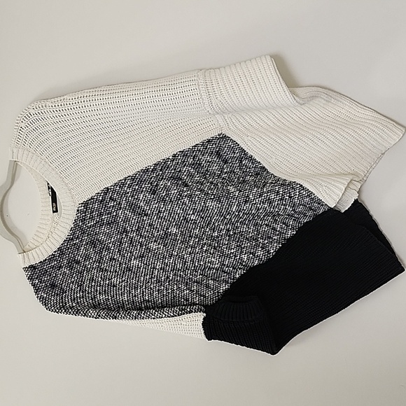 Maje Paris Patchwork Cape/ Cocoon/ Poncho Black/ Off White Size M-L - Picture 4 of 16